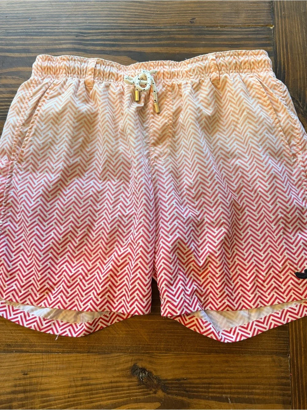 Southern Marsh Pink Ombre Chevron Swim Trunks